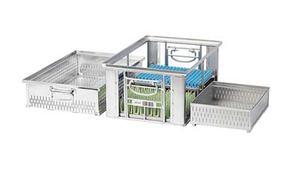 Basquete de armazenamento em aço inoxidável