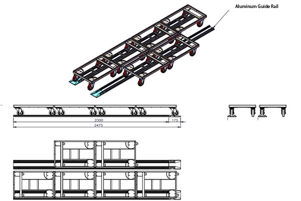 Rail de guidage lin&eacute;aire en aluminium